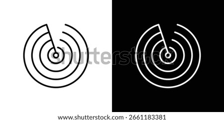 Radar detection icon linear icon. Line with editable stroke