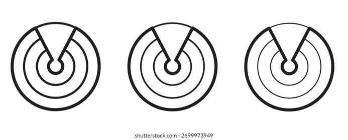 Radar detection icon linear style sign for mobile concept and web design.
