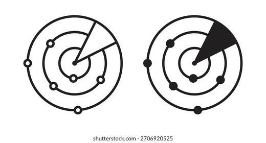 Radar detection icon, outline style icon for web site or mobile app, vector graphics