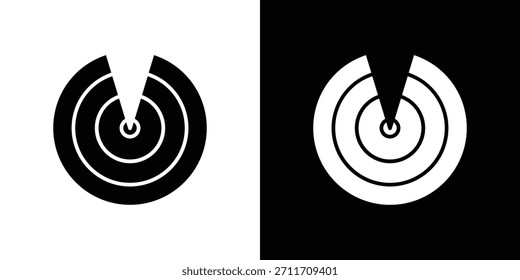 Radar detection icon Set collection. Vector silhouette.