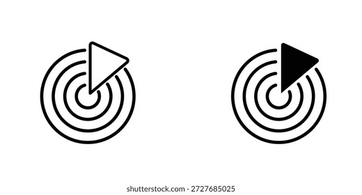 Ícone de detecção de radar símbolo elemento de design gráfico de logotipo. EPS10