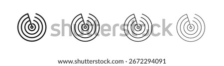 Radar detection icon symbols collection. Vector EPS 10