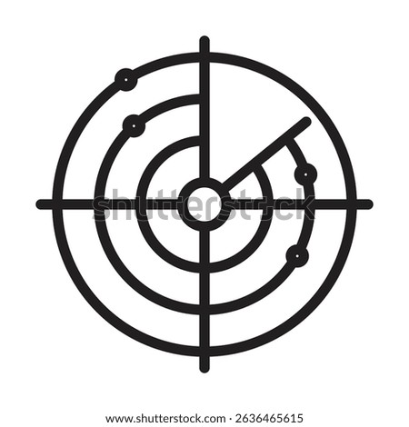radar detection icon Thin line illustration