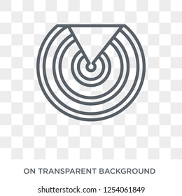 Radar detection icon. Trendy flat vector Radar detection icon on transparent background from Nautical collection. High quality filled Radar detection symbol use for web and mobile
