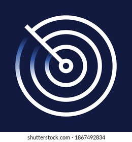 Radar detection icon. Trendy flat vector Radar detection icon on blue background from Nautical collection