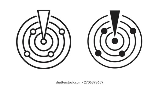 Vektorgrafik für Radarerkennung. Flaches Design. Grafikdesign, Vektorsymbole.