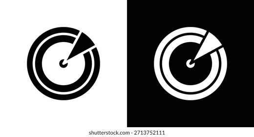 Symbol für Radarerkennung. Vektorgrafik. Silhouette in schwarzer Farbe