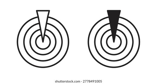 Radar detection icon vector illustration logo template in filled, outline