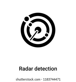 Radar detection icon vector isolated on white background, logo concept of Radar detection sign on transparent background, filled black symbol