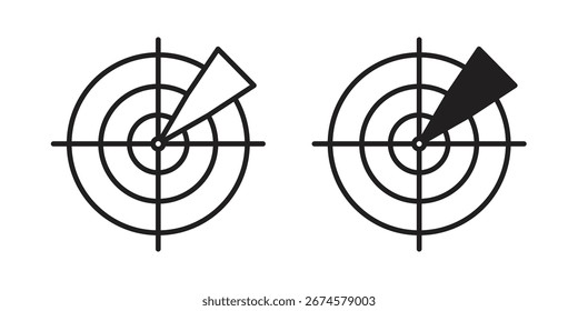 Ícone de detecção de radar vetor, sinal e símbolo para elementos de design, site ou aplicativos.