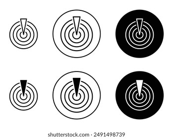 Radar detection liner vector icon set