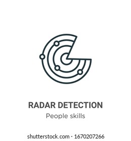 Icono de vector de contorno de detección de radar. Icono de detección de radar negro de línea delgada, ilustración de elemento simple vector plano de personas editables concepto de habilidades aisladas de trazo en fondo blanco
