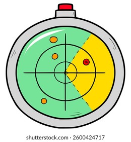 radar device illustration hand drawn isolated vector