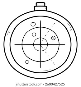 radar device illustration hand drawn outline vector