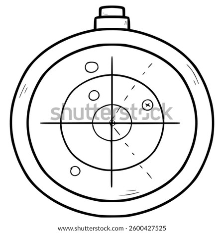 radar device illustration hand drawn outline vector