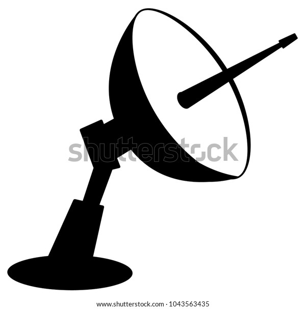 Radar Dish Symbol Black Vector Illustration เวกเตอร์สต็อก ปลอดค่าลิขสิทธิ์ 1043563435