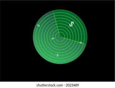 radar with dollar sign