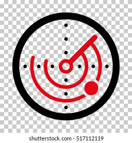 Radar EPS vector pictograph. Illustration style is flat iconic bicolor intensive red and black symbol.