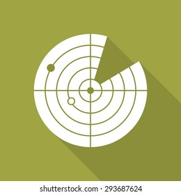 radar Flat style icon  with long shadows.