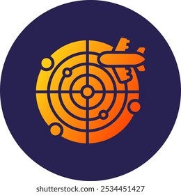 Radar Glyph Circle Gradient Icon