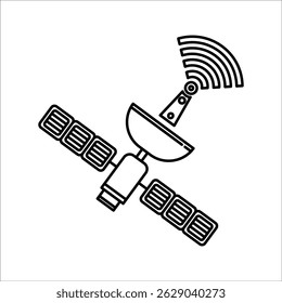 Ícone de glifo de radar. Antena de satélite com sinal forte. Conceito de design de vetor de astronomia, pictograma de estilo sólido sobre fundo branco, uso para web.