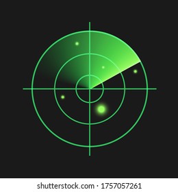 Radar. Plantilla gráfica. Ilustración del vector
