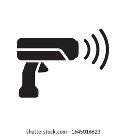 Icono de vector plano de armas de radar para aplicaciones y sitios web