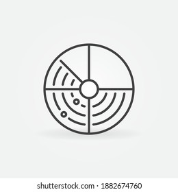 Radar HUD Display vector round concept icon or symbol in thin line style