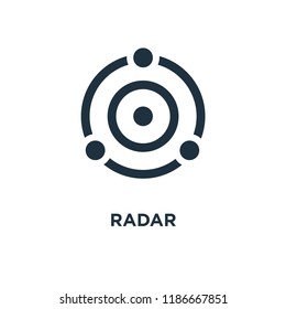 Radar icon. Black filled vector illustration. Radar symbol on white background. Can be used in web and mobile.