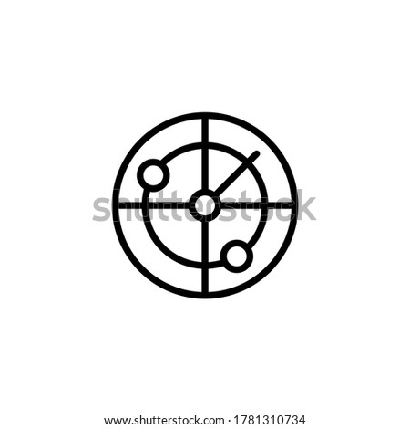 Radar Icon in black line style icon, style isolated on white background