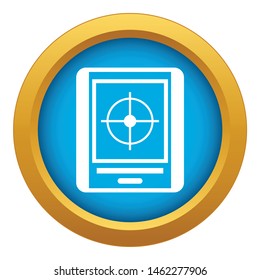 Radar icon blue vector isolated on white background for any design