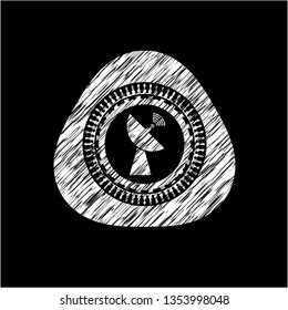 radar icon with chalkboard texture