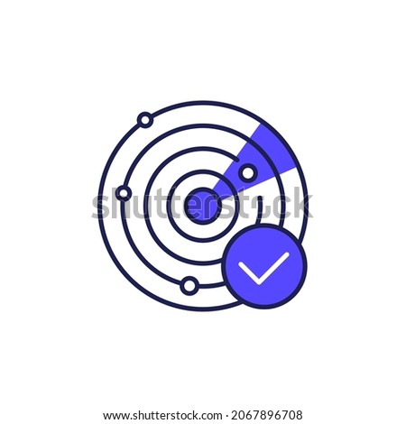 radar icon with a check mark