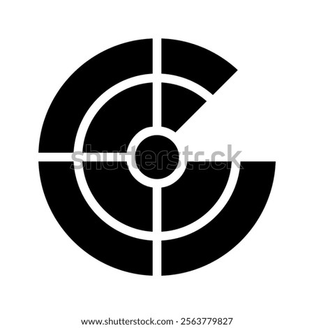 Radar icon. Concept of detection, surveillance, and navigation.