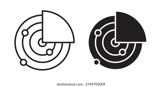 Radar icon concept. Thin line symbol. Vector illustration isolated. Editable stroke.