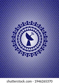 radar icon with denim texture. 