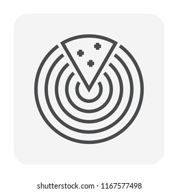 Radar icon design, 64x64 perfect pixel and editable stroke.