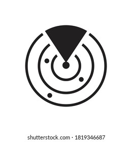 Diseño de icono de radar aislado en fondo blanco