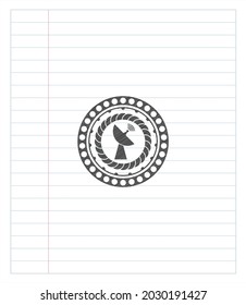 dibujo de icono de radar con efecto de lápiz. Ilustración vectorial. Detallado. 