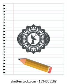 radar icon drawn in pencil. Vector Illustration. Detailed.
