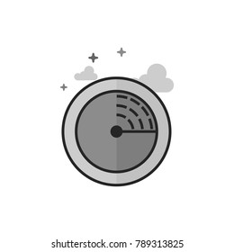 Radar icon in flat outlined grayscale style. Vector illustration.