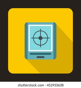 Radar icon in flat style on a yellow background