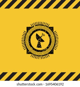 radar icon grunge warning sign emblem. Vector Illustration. Detailed.