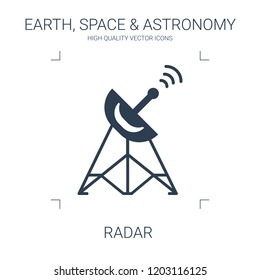 radar icon. high quality filled radar icon on white background. from earth space astronomy collection flat trendy vector radar symbol. use for web and mobile