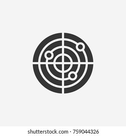 Radar icon illustration isolated vector sign symbol