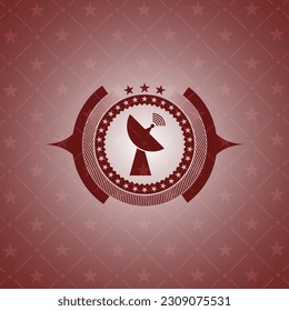 Radarsymbol im Inneren des Badges mit rotem Hintergrund. 