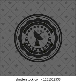 radar icon inside black emblem. Vintage.