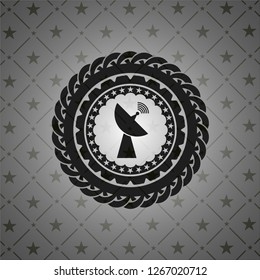 radar icon inside black emblem. Vintage.