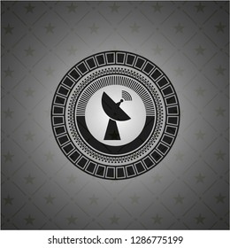 radar icon inside black emblem. Vintage.