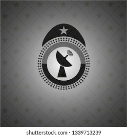 radar icon inside black emblem. Vintage.